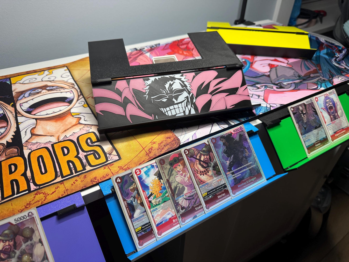 Hanging Card Holder & Stand, Doflamingo, Foldable and Portable, V2 w/colors for any TCG!