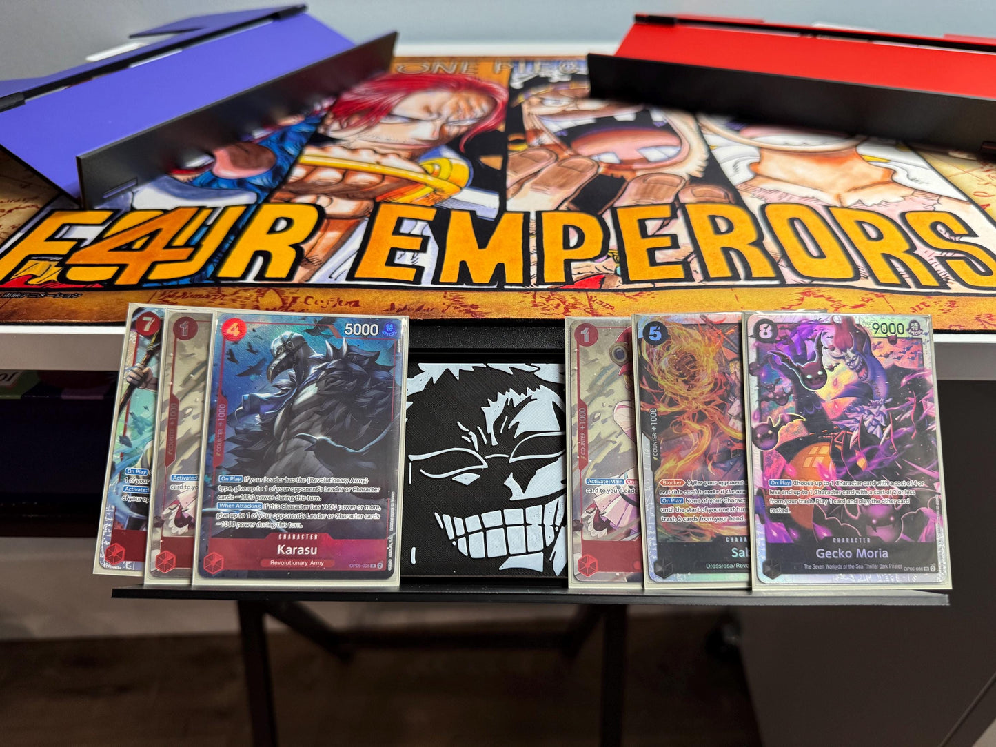 Hanging Card Holder & Stand, Doflamingo, Foldable and Portable, V2 w/colors for any TCG!