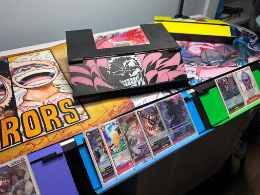 Hanging Card Holder & Stand, Doflamingo, Foldable and Portable, V2 w/colors for any TCG!